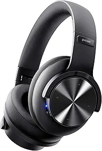 Picun B8 Bluetooth Headphones, 120H Playtime Headphone Wireless Bluetooth with 3 EQ Modes, Low Latency, Hands-Free Calls, Over Ear Headphones for Travel Home Office Cellphone PC Black